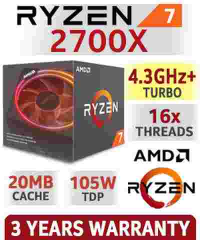 AMD Ryzen 7 2700X 20MB Cache, 4.3 GHz 16x Cores AM4 Chipset 2nd Gen AMD Ryzen Desktop Processor
