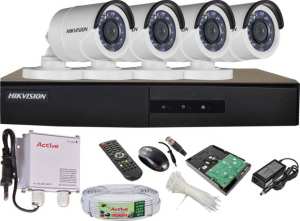 Hikvision Full Combo HDTVI-IRP Bullet Camera 4Pcs + Cable + 1TB HDD + HDTVI DVR 4 Chanel Camera