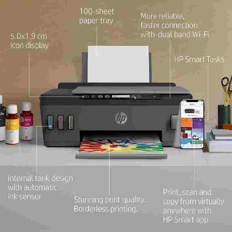 HP Smart Tank 515 All-in-One Print Scan Copy Colour Wireless Inkjet Printer