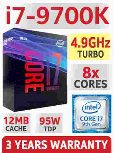 Intel Core i7-9700k 12MB Cache, 4.9 GHz 9th Gen 8x Cores LGA1151 Processor