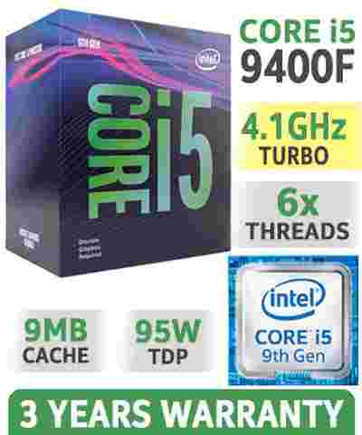 Intel Core i5-9400F 9MB Cache, 4.1 GHz 9th Gen 6x Cores LGA1151 Processor