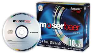 Moser Baer Pro CD-R 10 Pack Slim Jewel Case