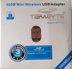 TeraByte Mini USB Wireless Wi-Fi Nano 2.4GHz 500 mbps 802.11N Adapter Dongle Adapter - Click Image to Close