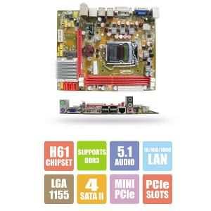 Zebronics Intel H61 Chipset LGA 1155 Socket DDR 3 Motherboard