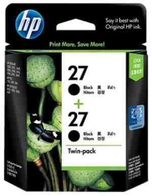 HP 27 2-Pack Double Twin Black Ink Cartridges