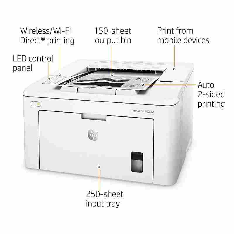HP Laserjet Pro M203dw (Printer, Auto Duplex, Wireless, Network) Laser Printer