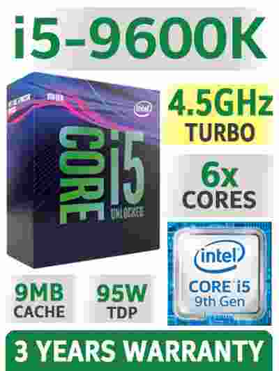 Intel Core i5-9600k 9MB Cache, 4.5 GHz 9th Gen 6x Cores LGA1151 Processor