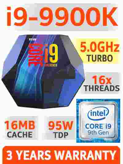 Intel Core i7-9900k 16MB Cache, 5.0 GHz 9th Gen 16x Cores LGA1151 Processor