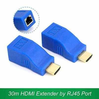 HDMI to RJ45 Extender Adapter (Receiver & Transmitter) by Cat-5e/6 Cable 30m 4K LAN Ethernet HDMI