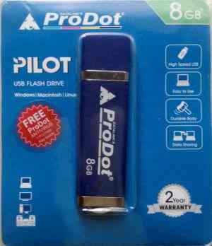ProDot Datalinker's Pilot 8GB Flash Drive with Free Antivirus