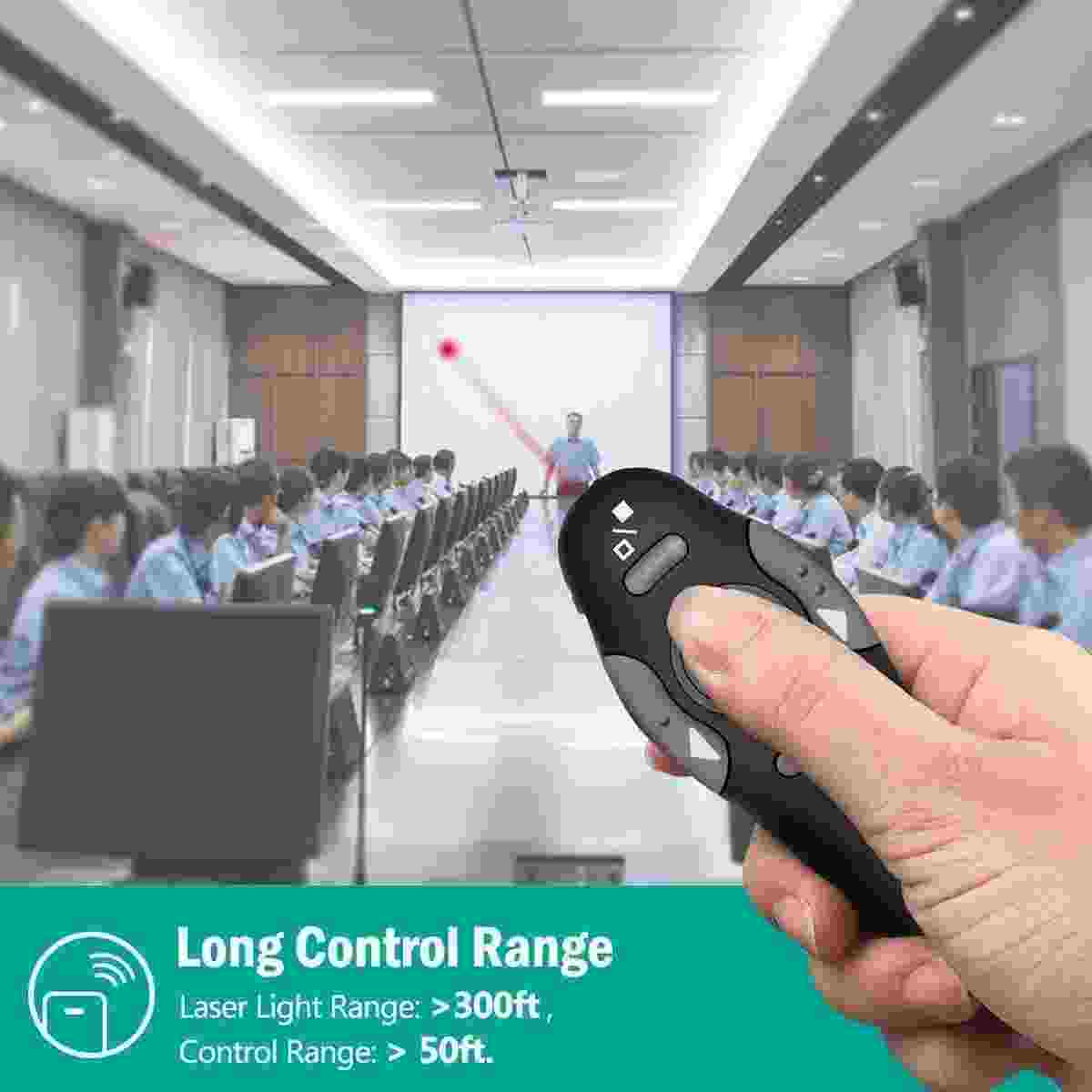 Presenter Laser Wireless Remote Controller USB for Powerpoint PPT Slide Presentation Professional Laser Pointer