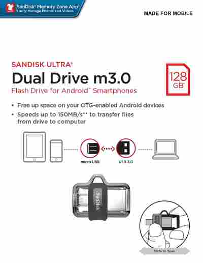OTG 128GB PenDrive | SanDisk Ultra Dual Drive Price 5 Oct 2022 Sandisk 128gb Flash Drive online shop - HelpingIndia