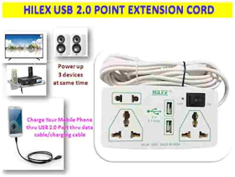Hilex Multi Pin White ( 3.5 m , 3 Socket , 1 Switches) Extension Board